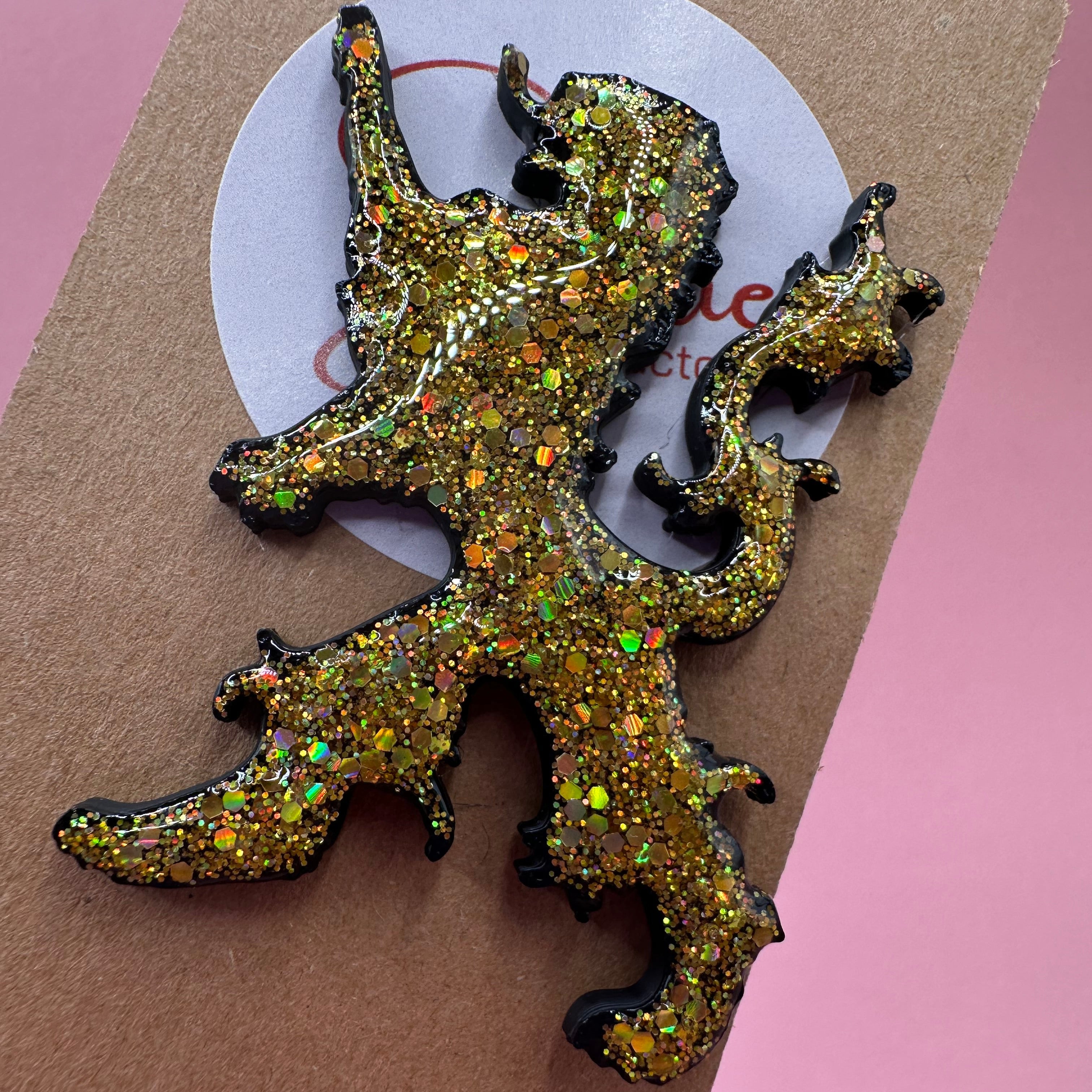 Broche/pins Lion Des Flandres pailleté